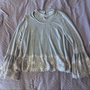 Alterd State Lace Blush Grayish Pink top